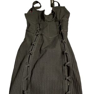 Black fashion nova bandage mini dress